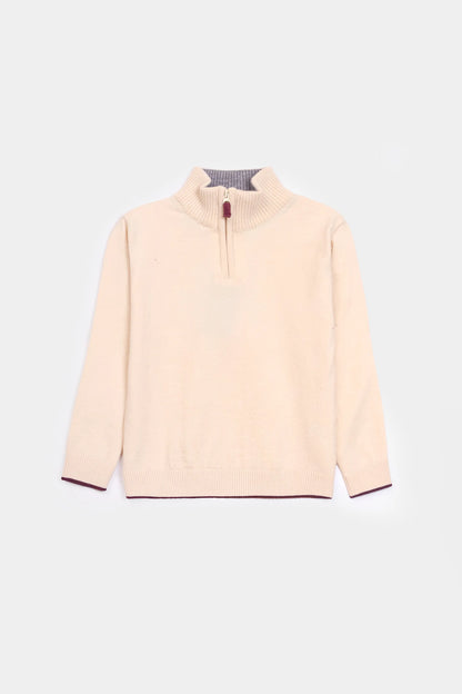 Trimmed Quarter Zip Sweater - Cougar Clothing