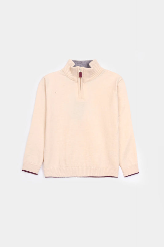 Trimmed Quarter Zip Sweater - Cougar Clothing