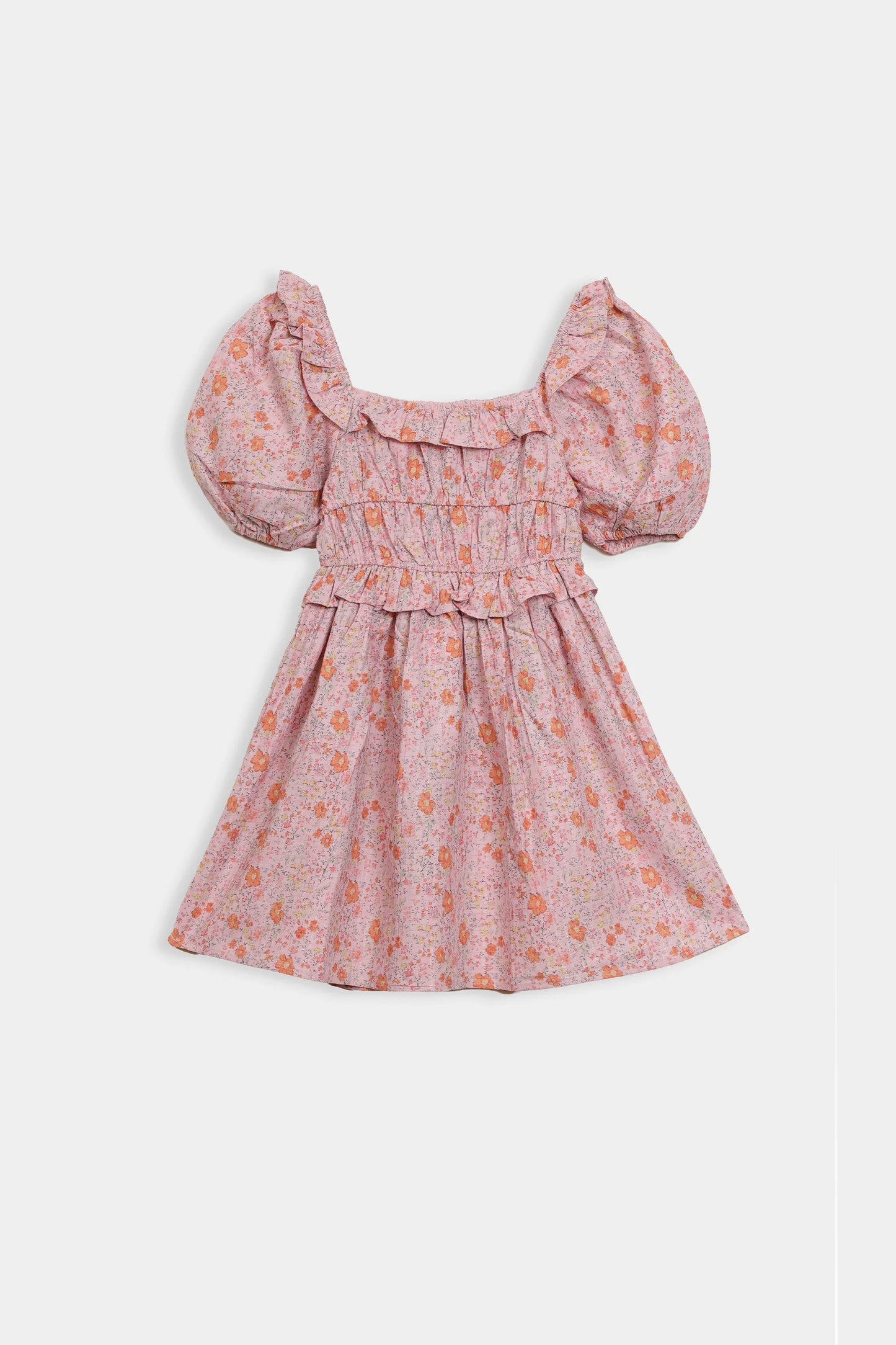 Printed Ruffle Dress - Cougar Clothing
