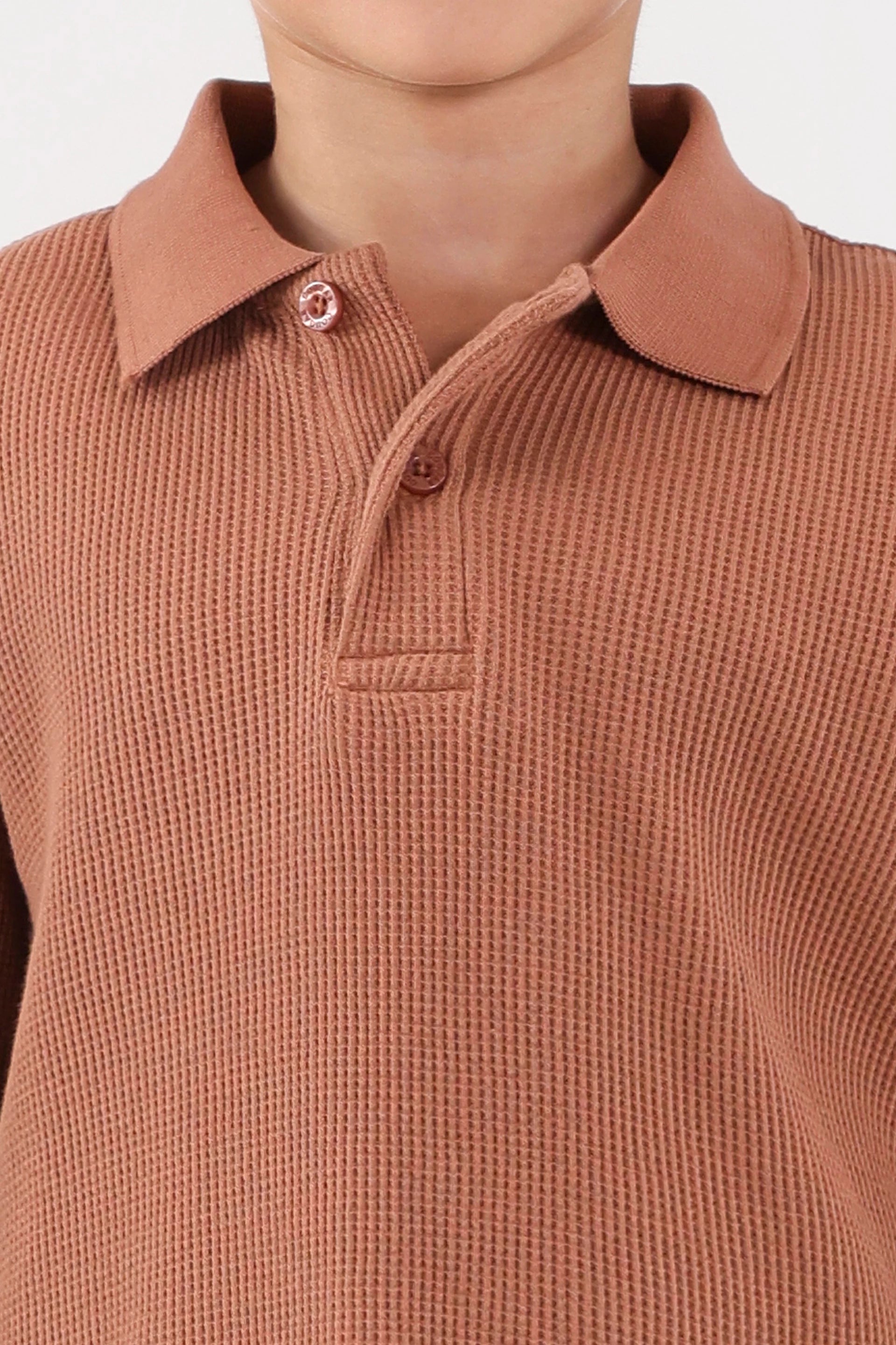 Waffle Knit Polo - Cougar Clothing