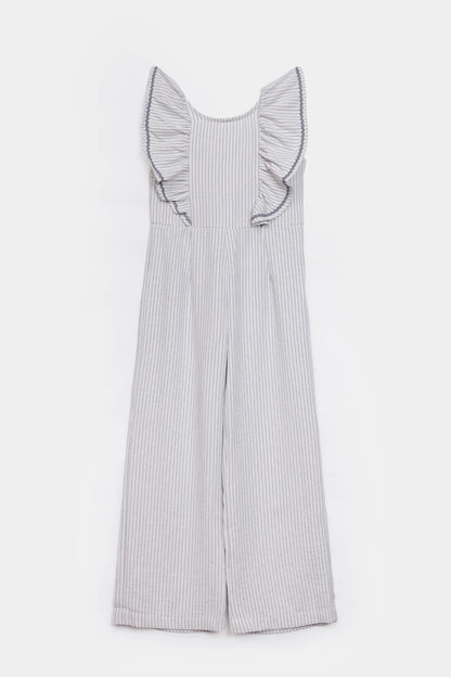 Pin Striped Cotton Jumpsuit - Cougar Clothing