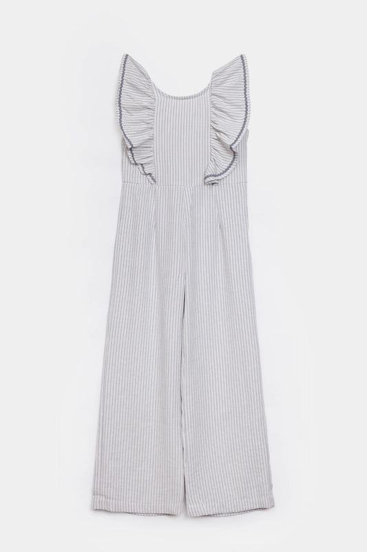 Pin Striped Cotton Jumpsuit - Cougar Clothing