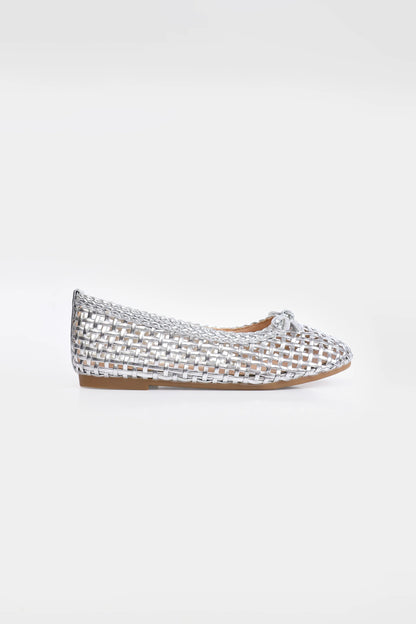 Braided Ballet Flats With Bows - Cougar Clothing