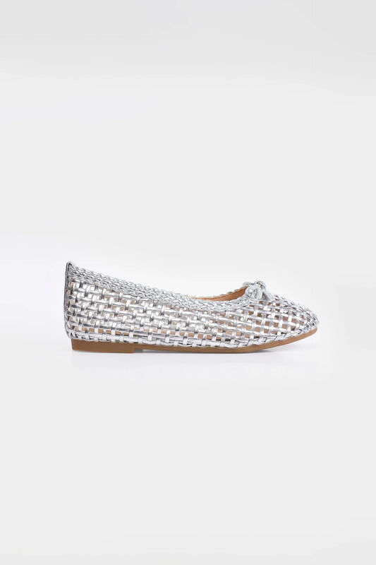 Braided Ballet Flats With Bows - Cougar Clothing