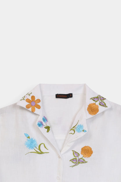 Floral Embroidered Shirt - Cougar Clothing