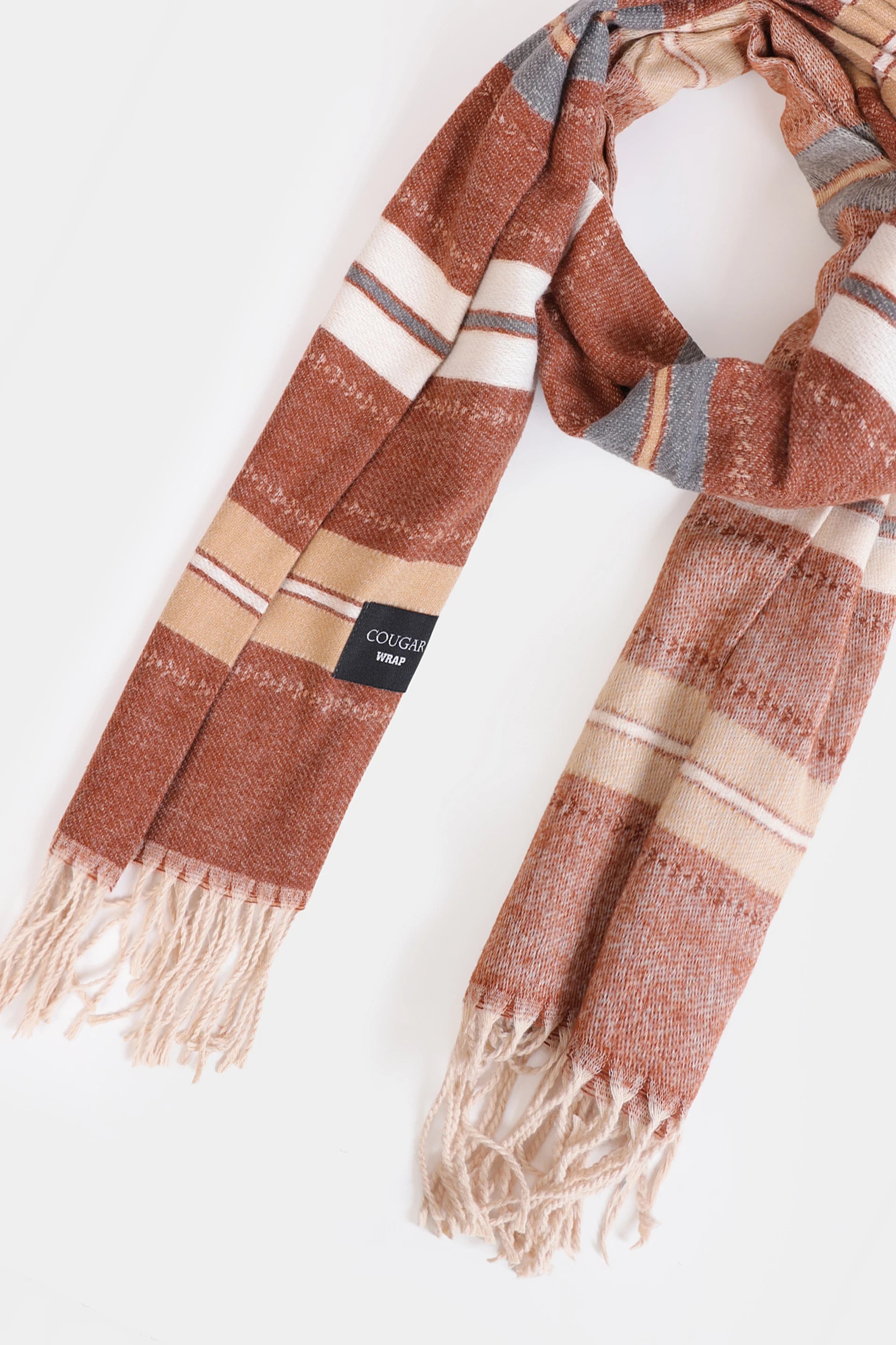 Striped Knitted Shawl - Cougar Clothing