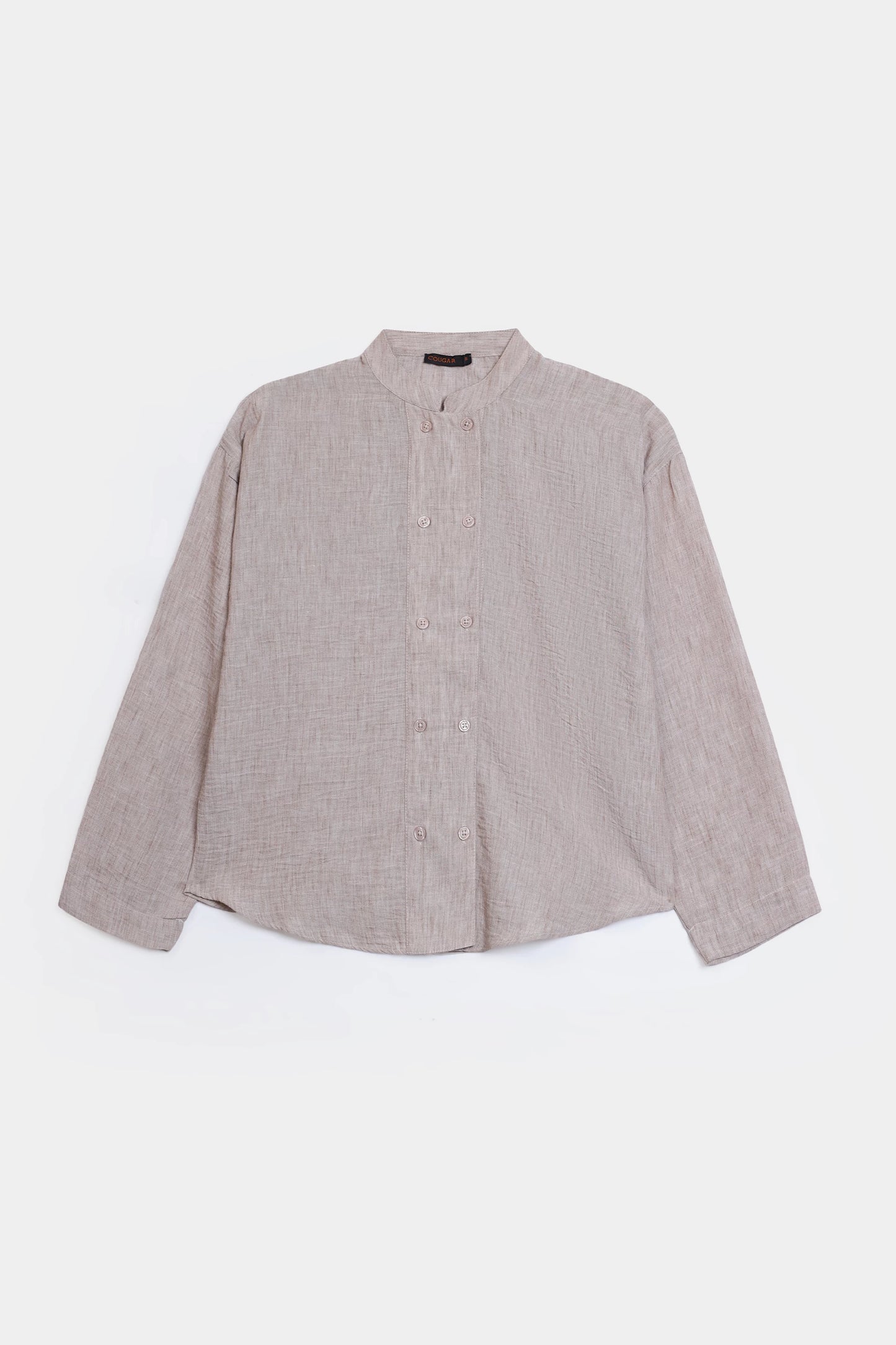 Textured Band Collar Top - Cougar Clothing