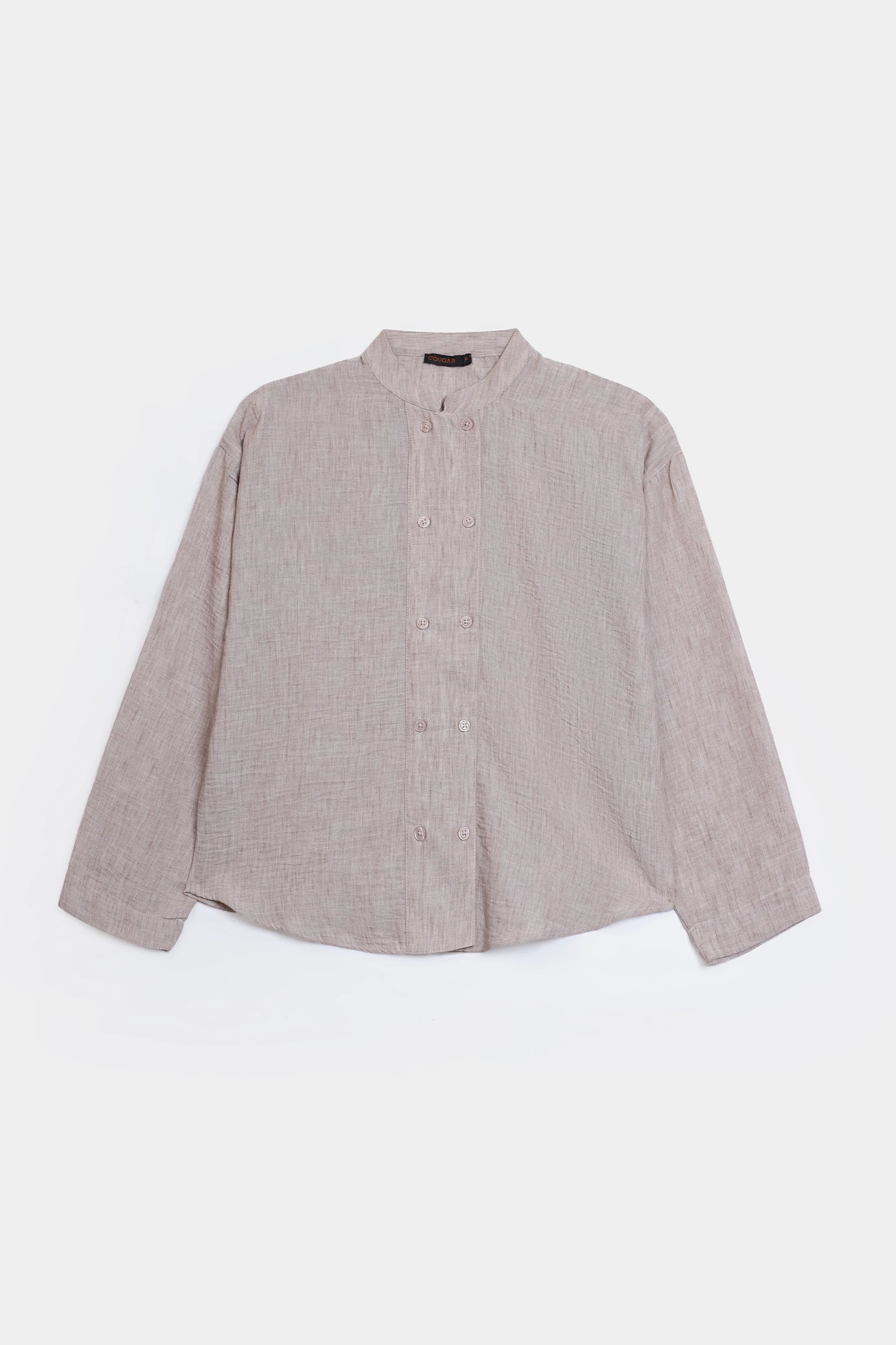 Textured Band Collar Top - Cougar Clothing