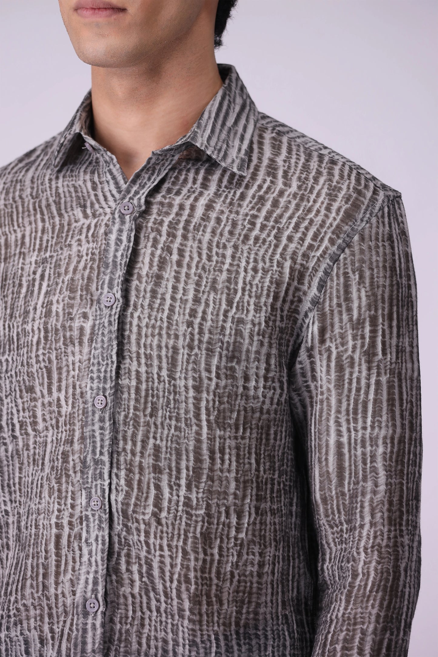 Regular Fit Tie-Dye Textured Shirt - Cougar Clothing