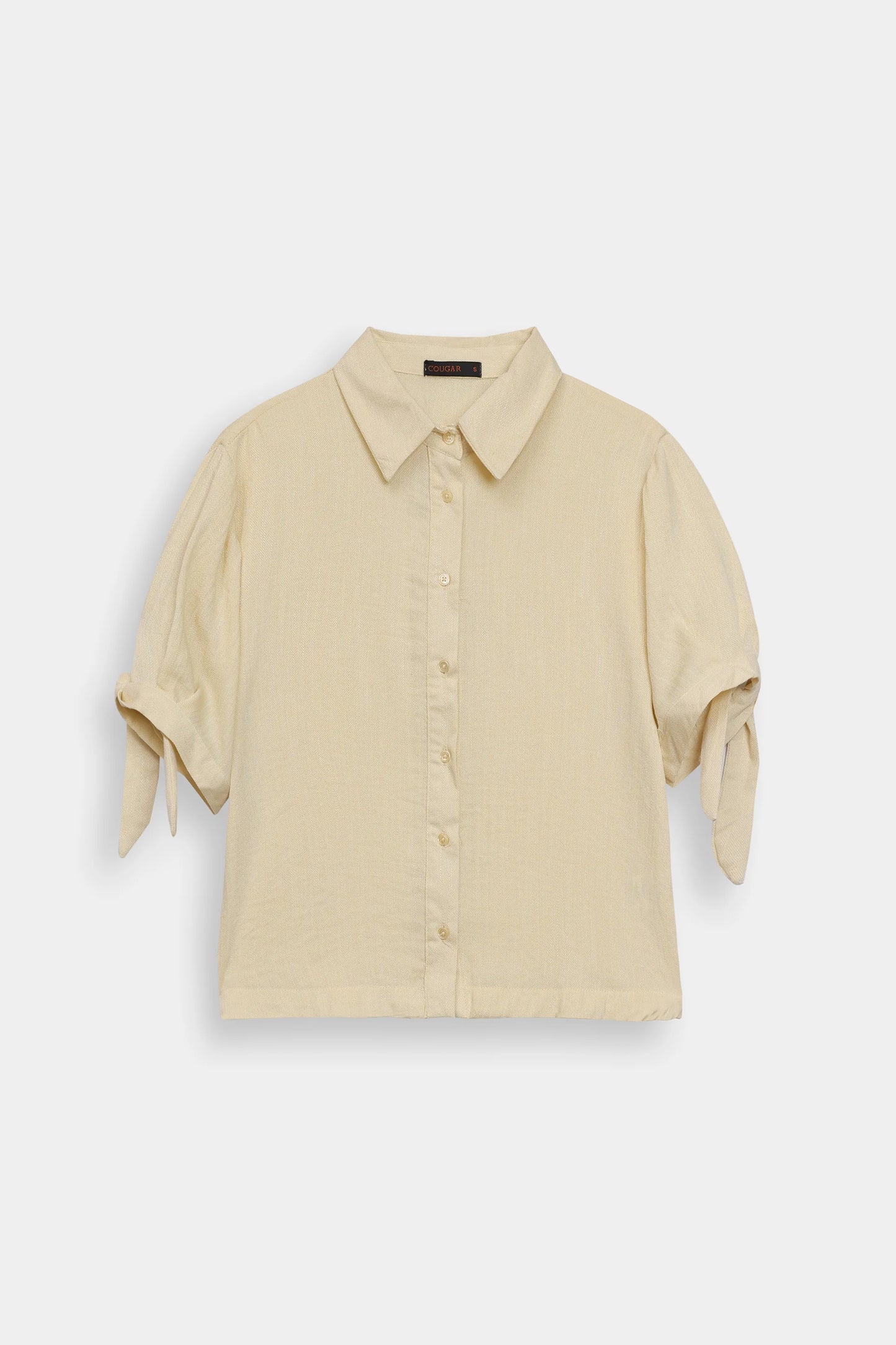 Short Sleeve Shirt With Tie-Detail - Cougar Clothing