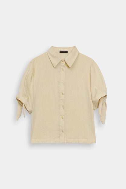 Short Sleeve Shirt With Tie-Detail - Cougar Clothing