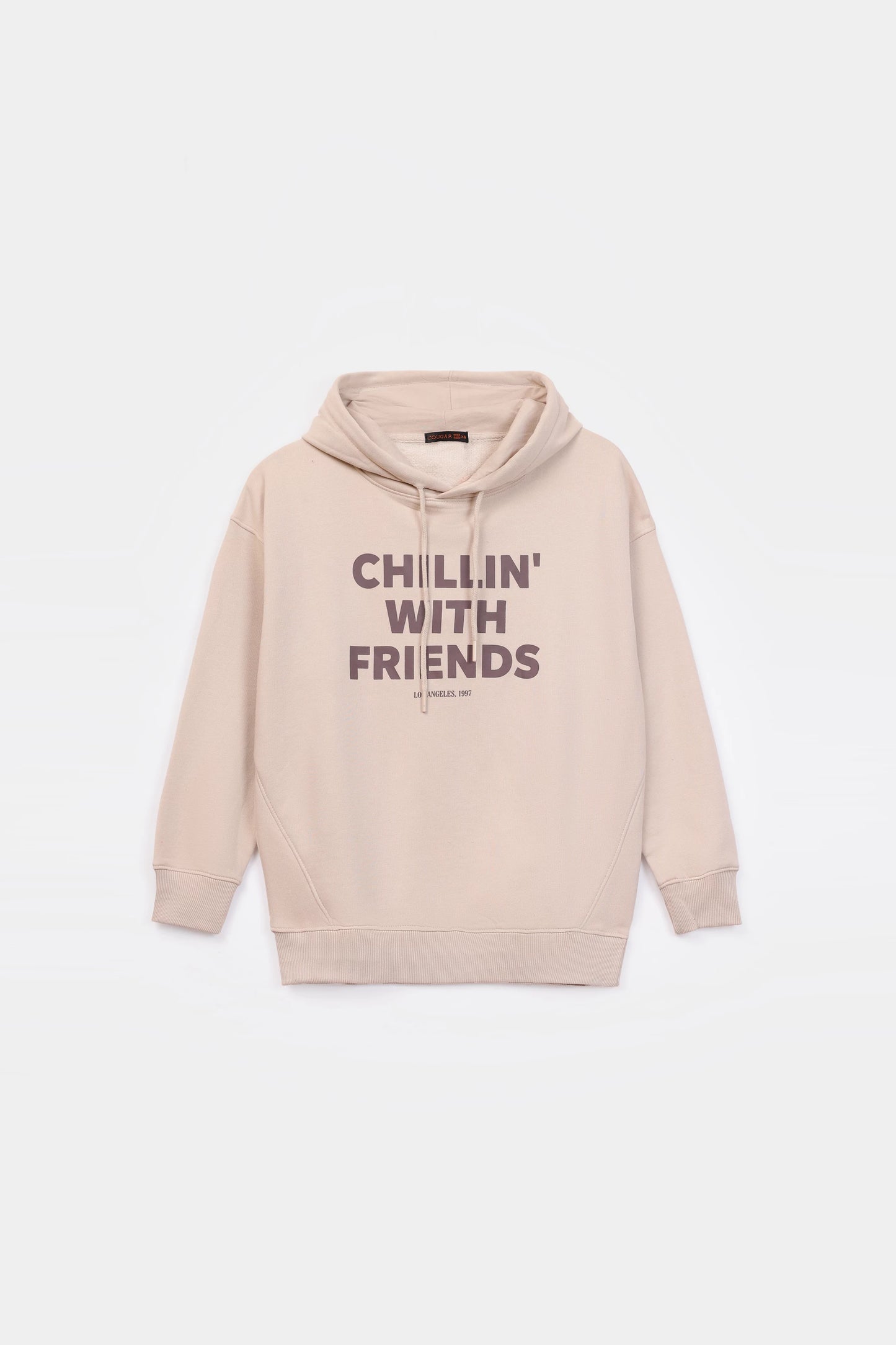 Text Print Terry Hoodie - Cougar Clothing