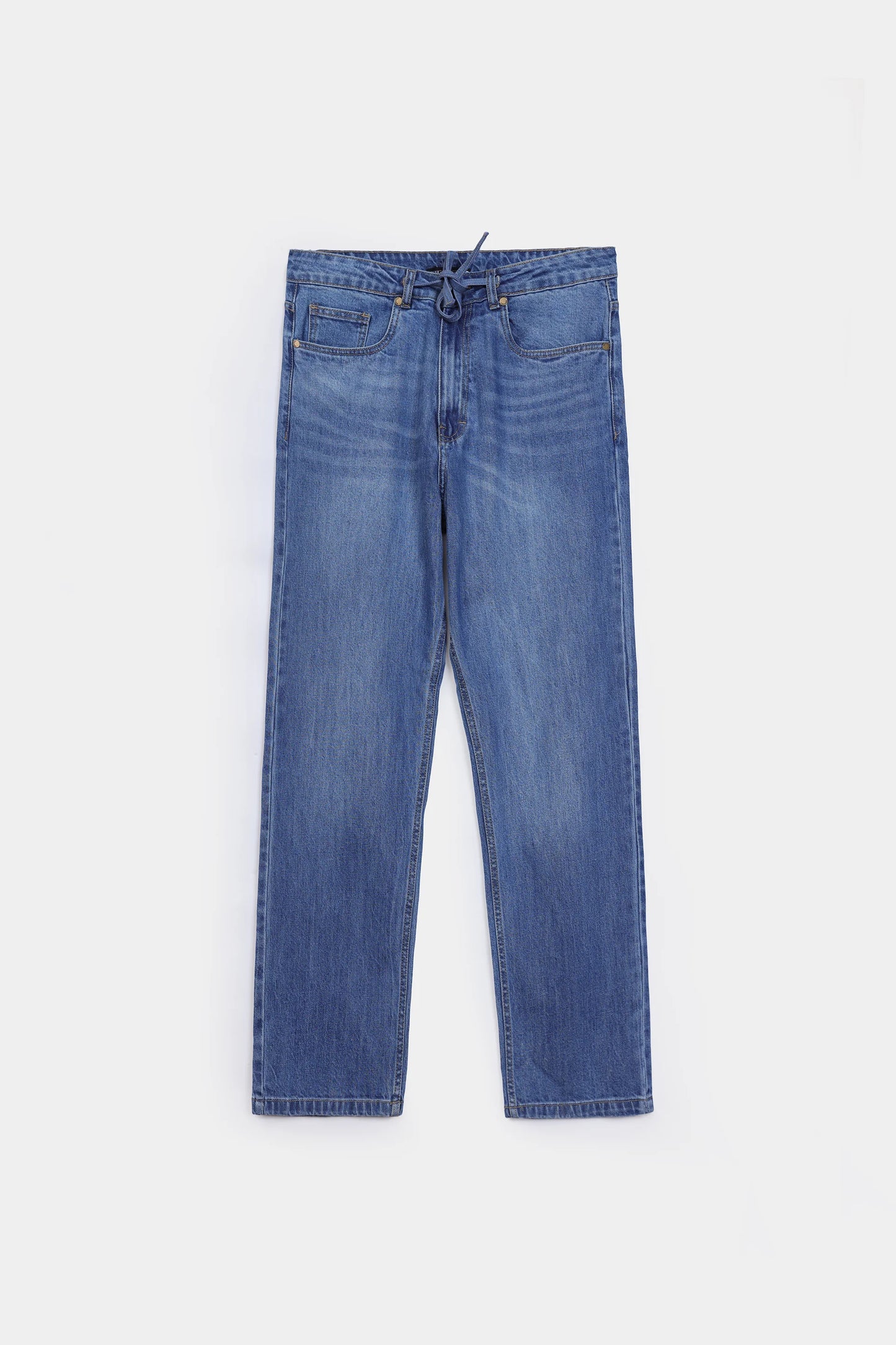 Relaxed Fit Jeans With Drawstring - Cougar Clothing