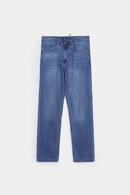 Relaxed Fit Jeans With Drawstring - Cougar Clothing