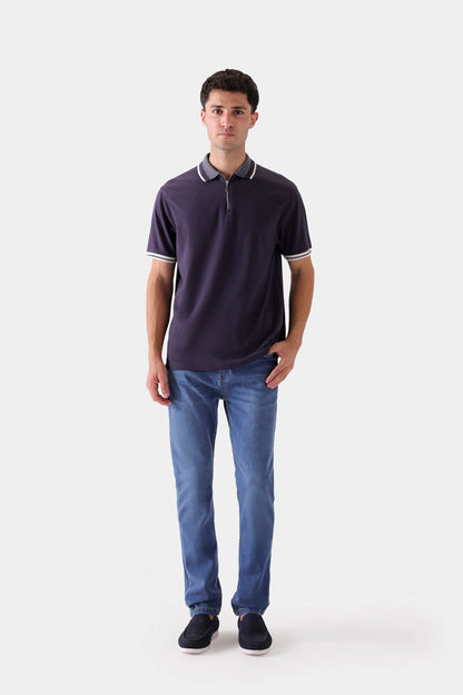 Quarter Zip Textured Polo - Cougar Clothing