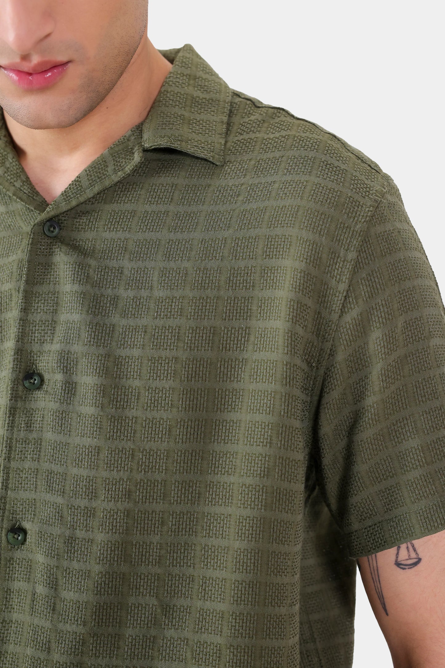 Textured Cotton Shirt - Cougar Clothing