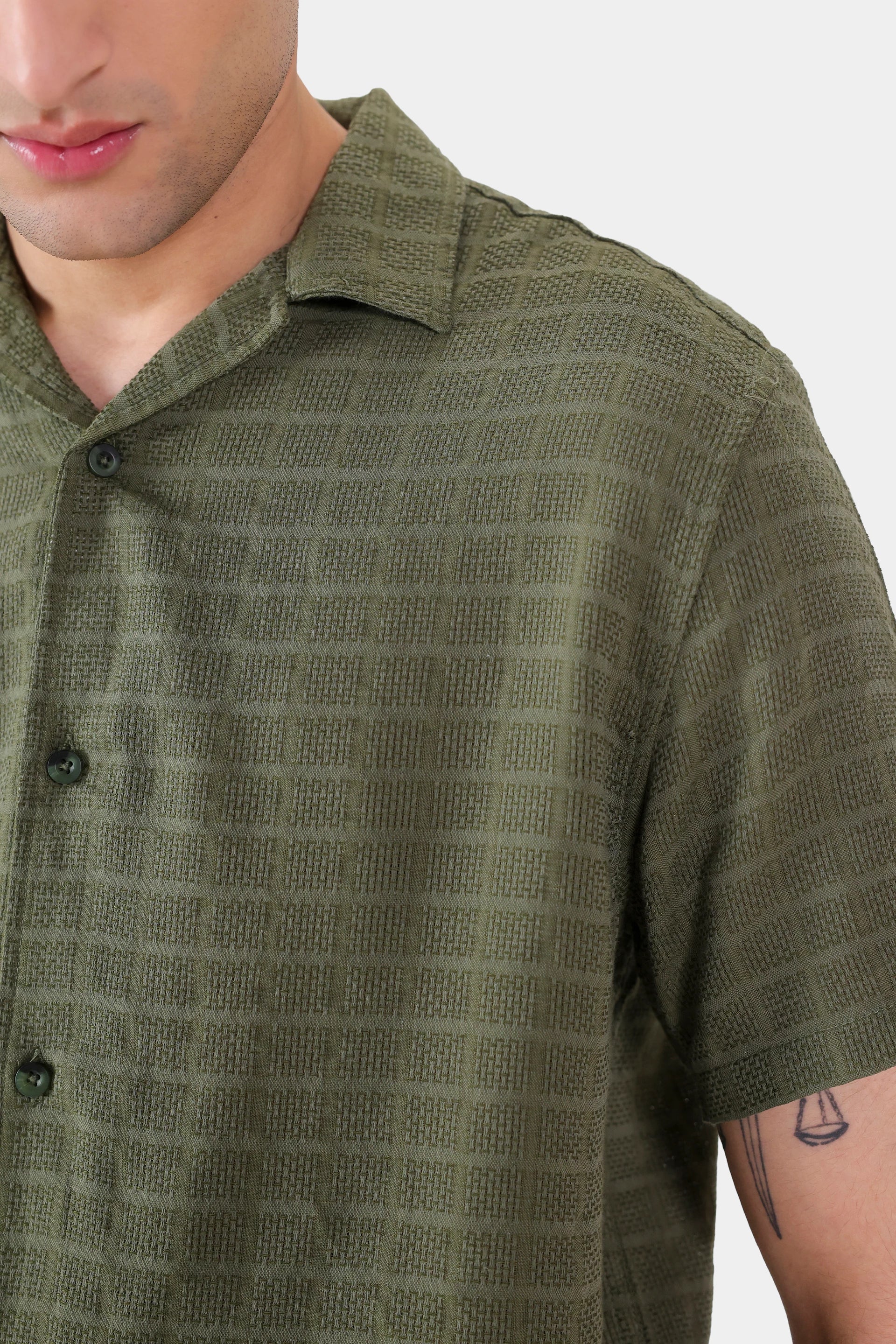 Textured Cotton Shirt - Cougar Clothing