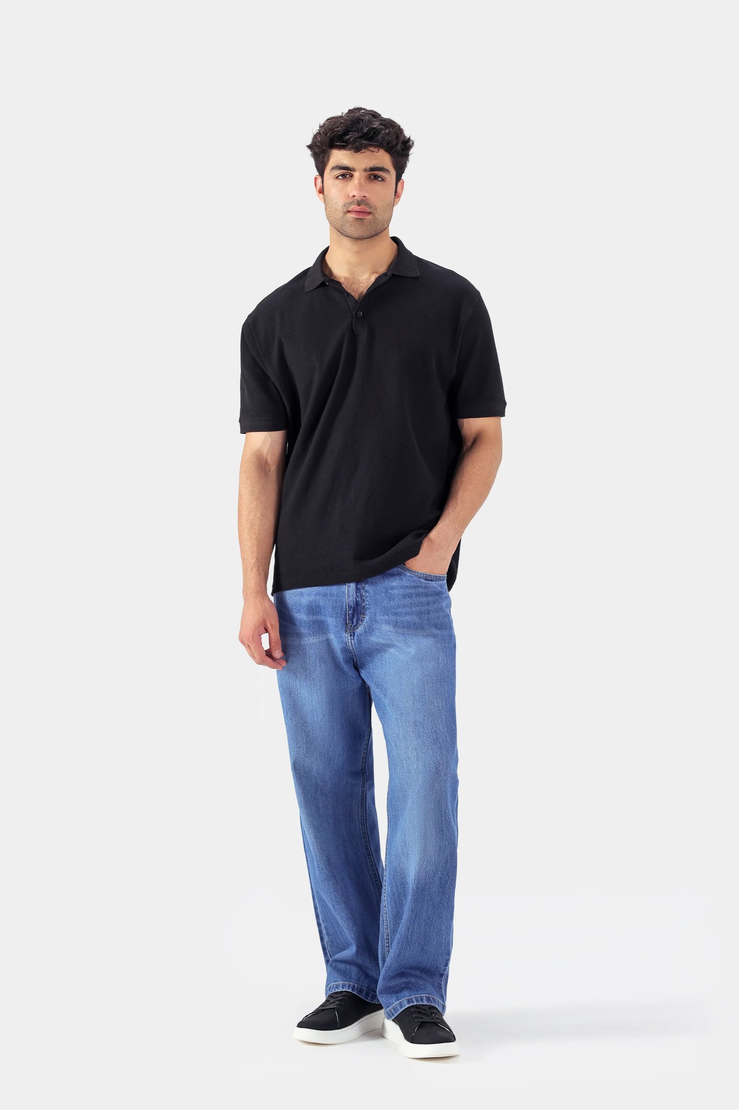 Relaxed Popcorn Knit Polo - Cougar Clothing