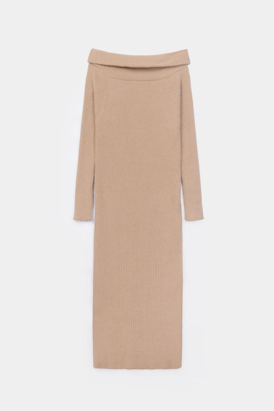 Off-Shoulder Knit Dress - Cougar Clothing