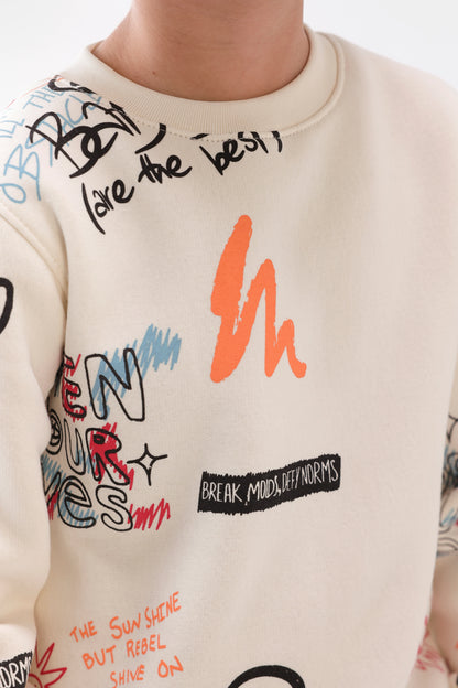 Graphic Print Fleece Sweatshirt - Cougar Clothing