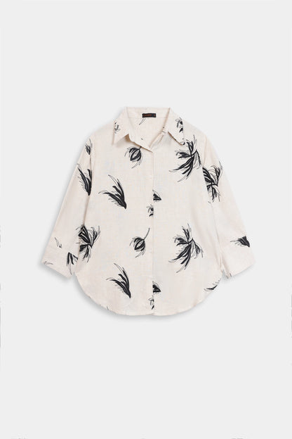 Slub Cotton Printed Shirt - Cougar Clothing