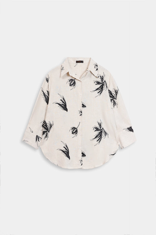 Slub Cotton Printed Shirt - Cougar Clothing