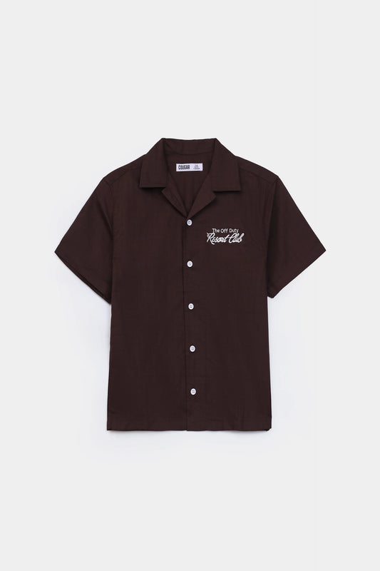 Cotton Dobby Embroidered Shirt - Cougar Clothing