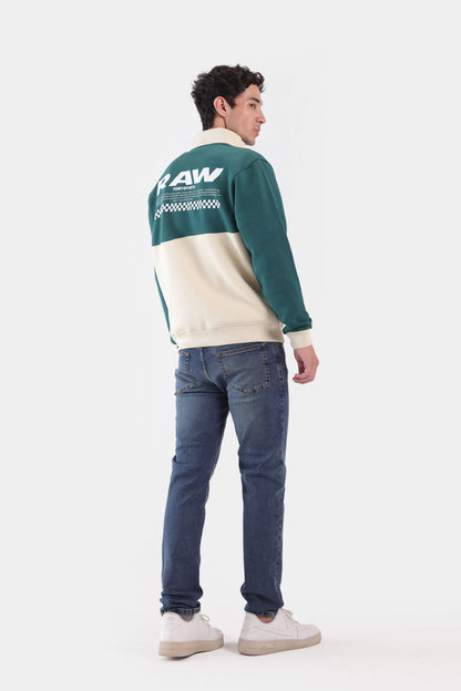 Quarter Zip Paneled Sweatshirt - Cougar Clothing