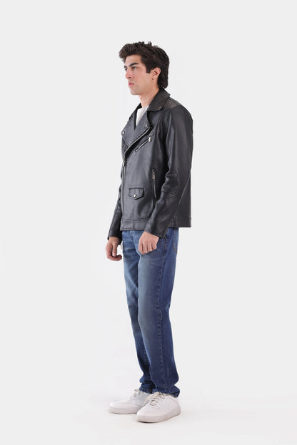 Faux Leather Biker Jacket - Cougar Clothing