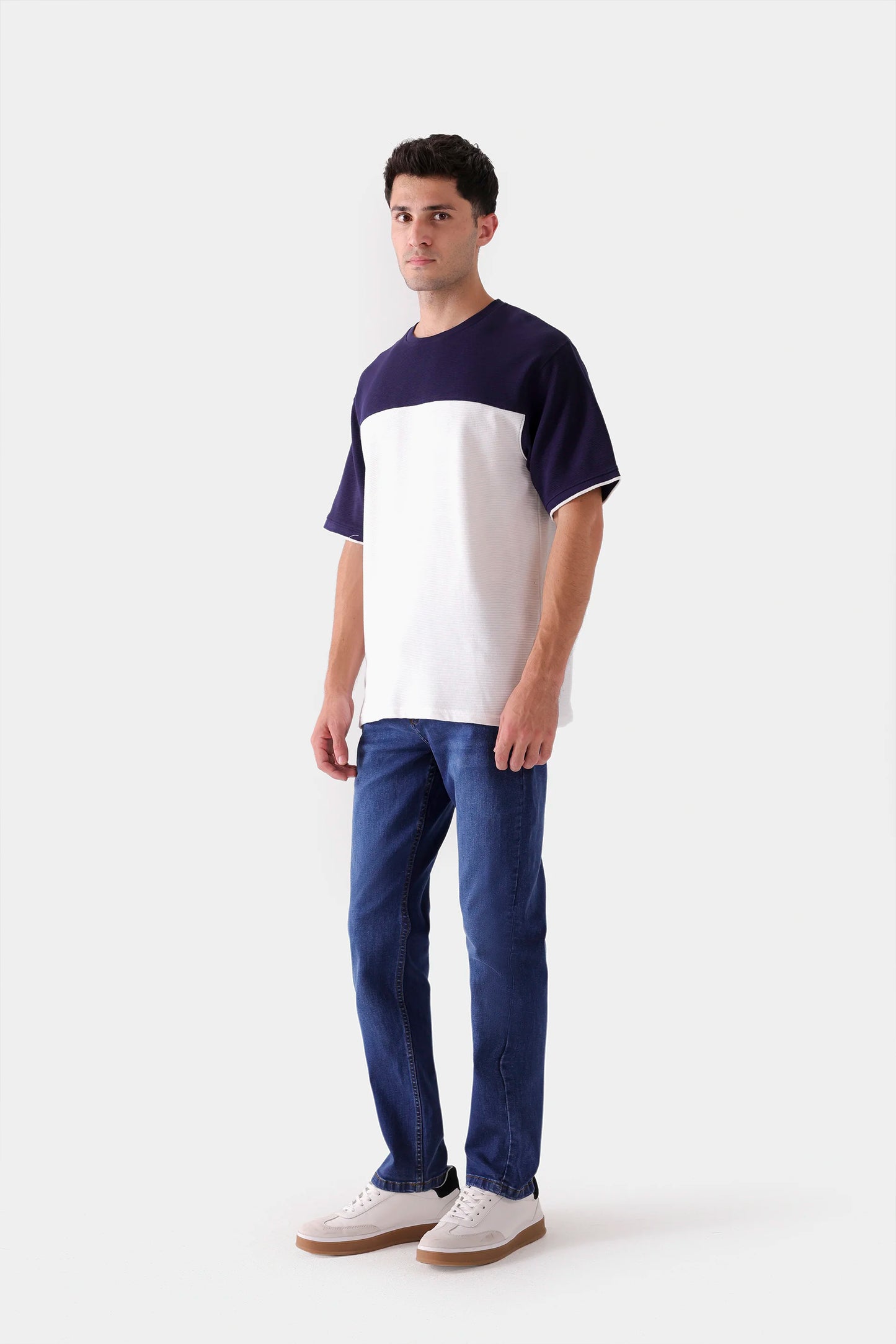 Relaxed Contrast Paneled T-Shirt - Cougar Clothing
