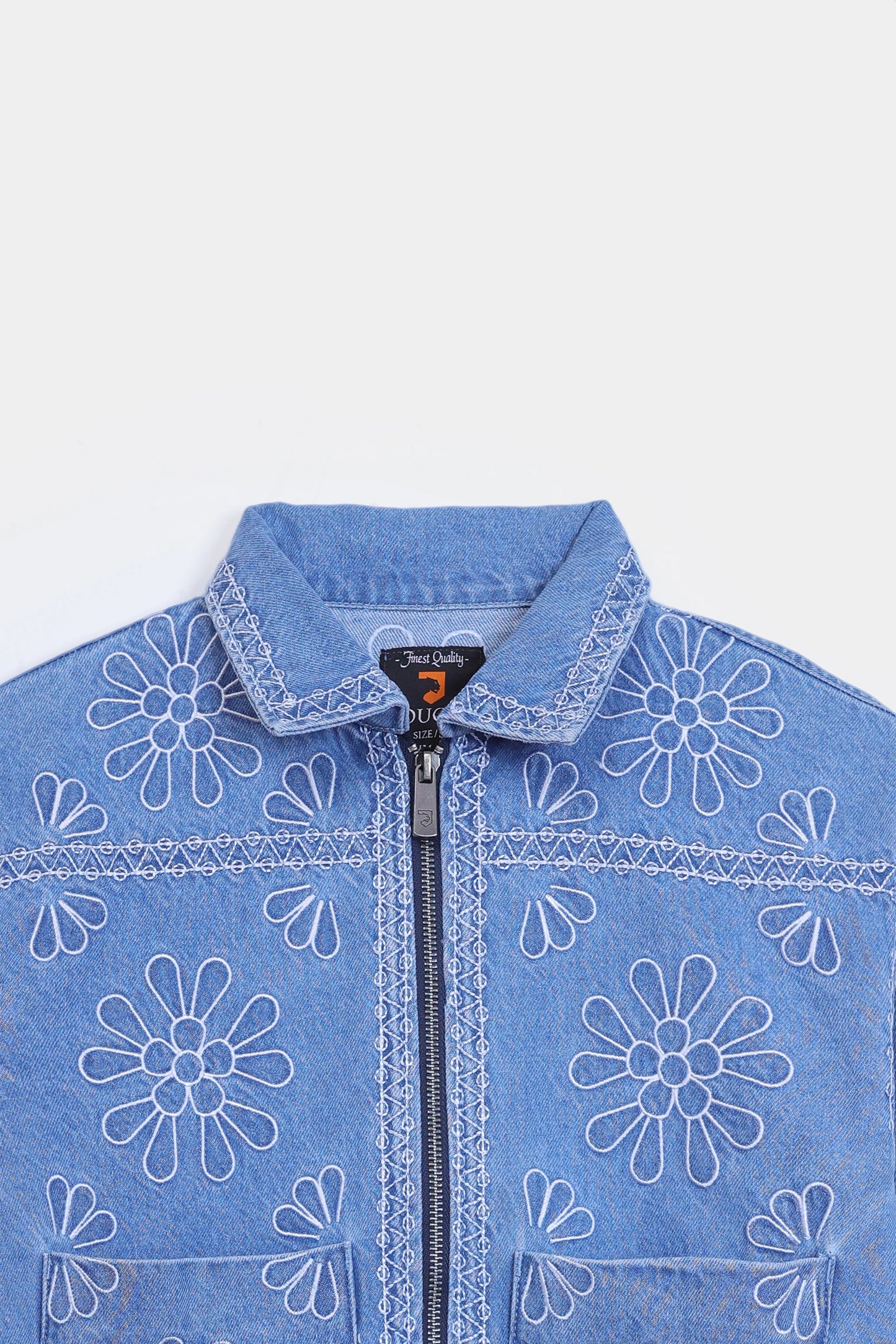 Embroidered Zipper Jacket
