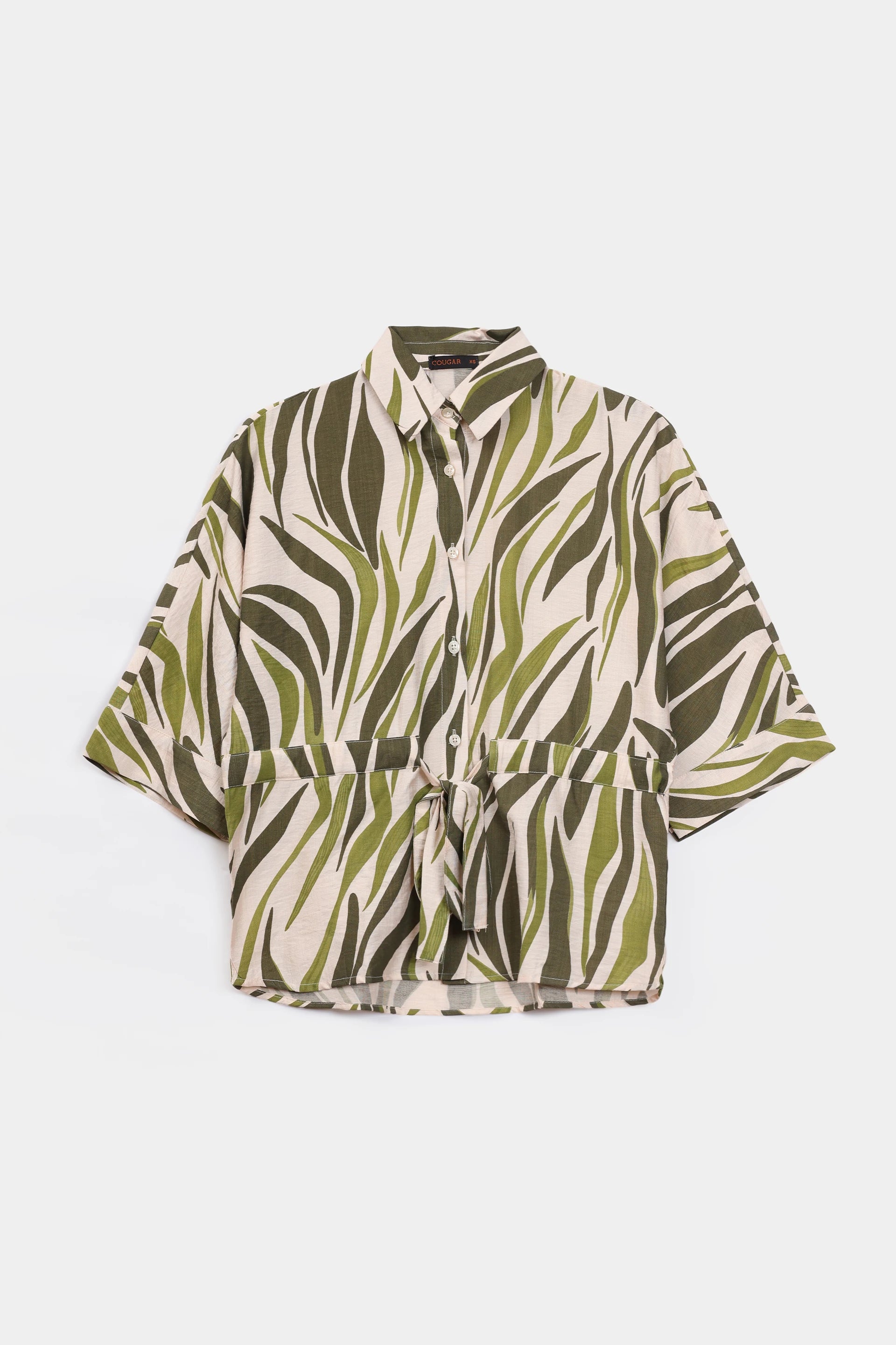 Abstract Print Tie-Up Shirt - Cougar Clothing