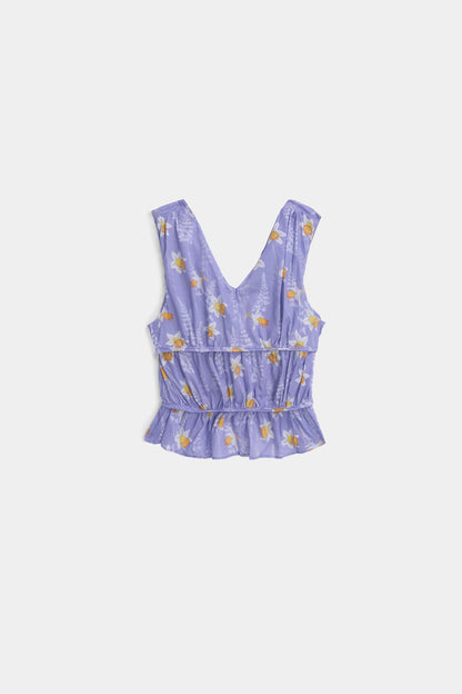 Sleeveless Floral Printed Top - Cougar Clothing