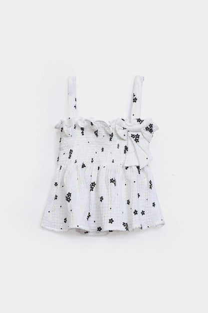 Printed Crush Cotton Top - Cougar Clothing