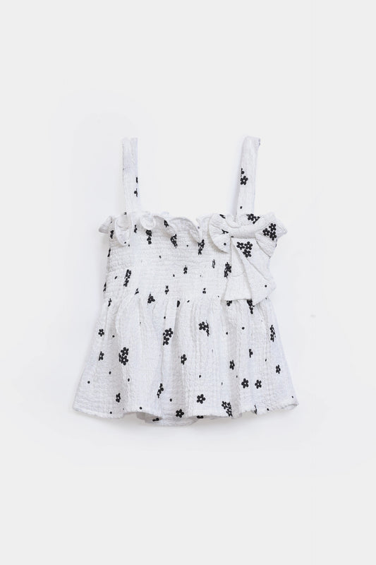 Printed Crush Cotton Top - Cougar Clothing