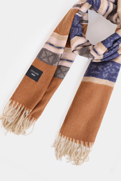 Striped Knitted Shawl - Cougar Clothing