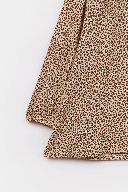Button-Front Printed Top - Cougar Clothing