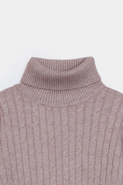 Roll Neck Cable Knit Sweater