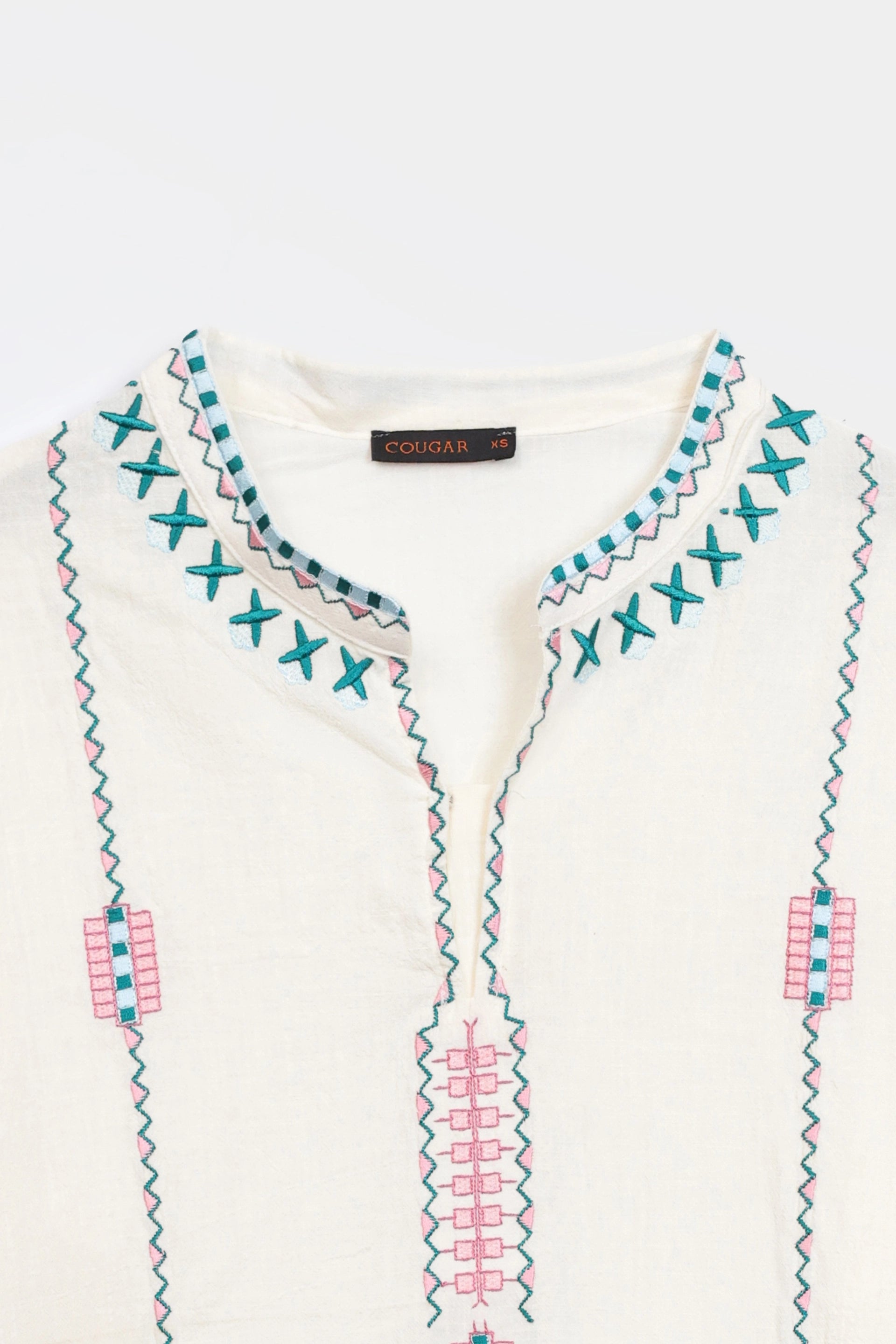 Embroidered Cross-Hatch Top - Cougar Clothing