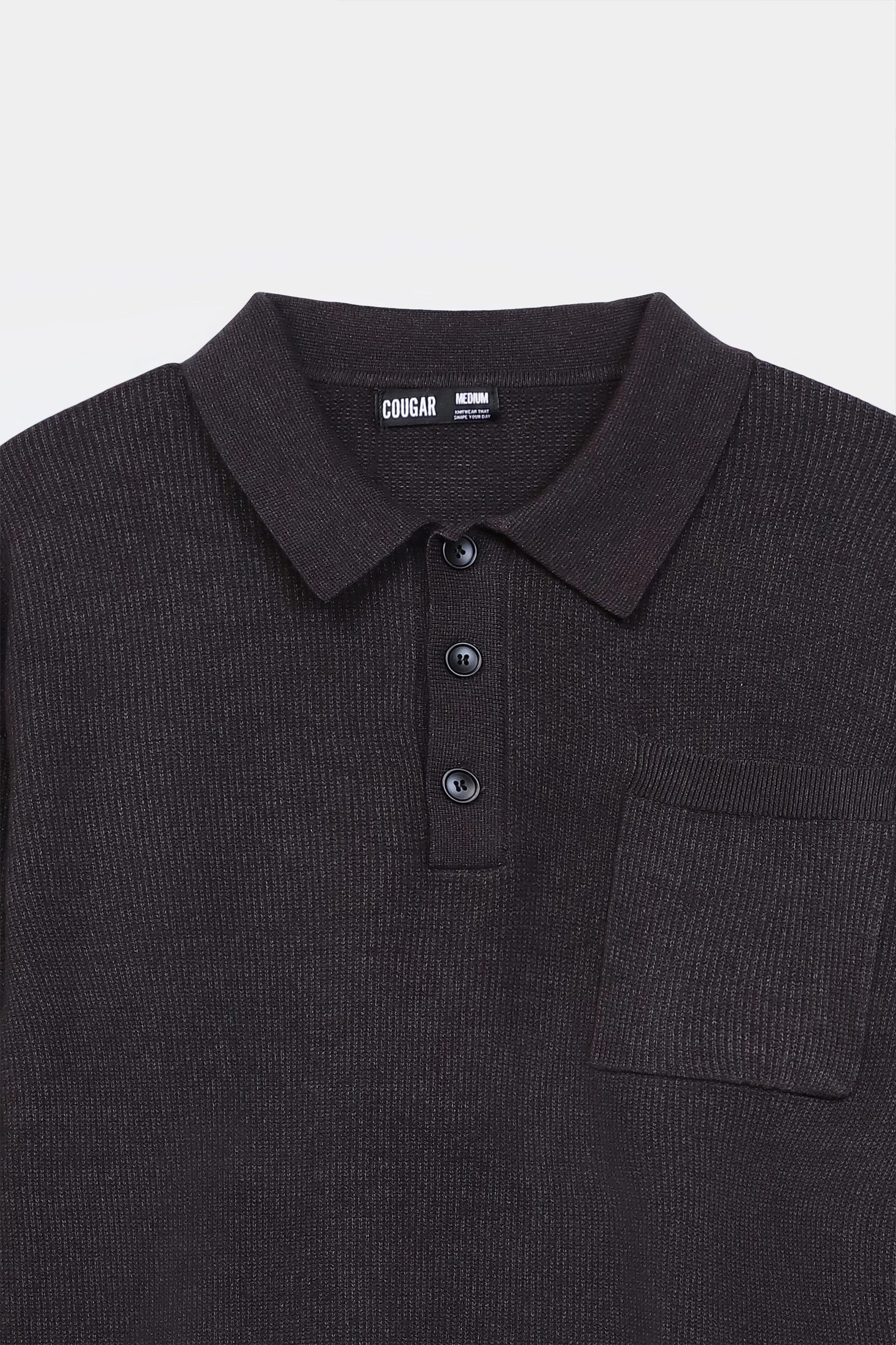 Patch Pocket Sweater Polo - Cougar Clothing