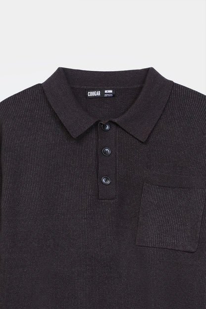 Patch Pocket Sweater Polo - Cougar Clothing