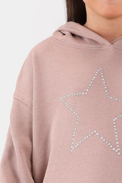 Rhinestone Star Hoodie - Cougar Clothing