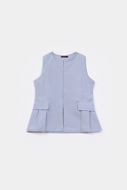 Flap Pleat-Detail Top - Cougar Clothing