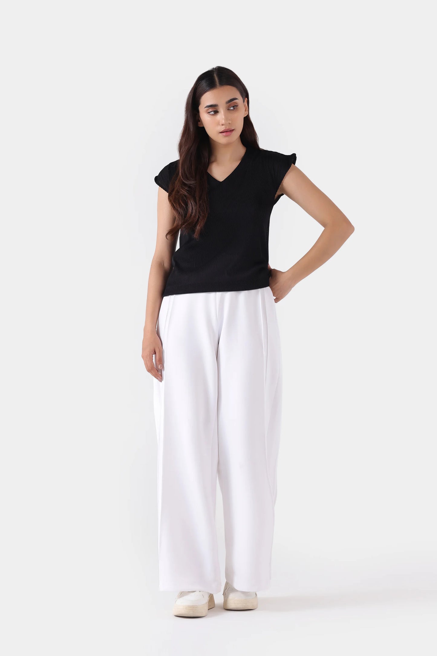 Cap Sleeve Textured Top - Cougar Clothing