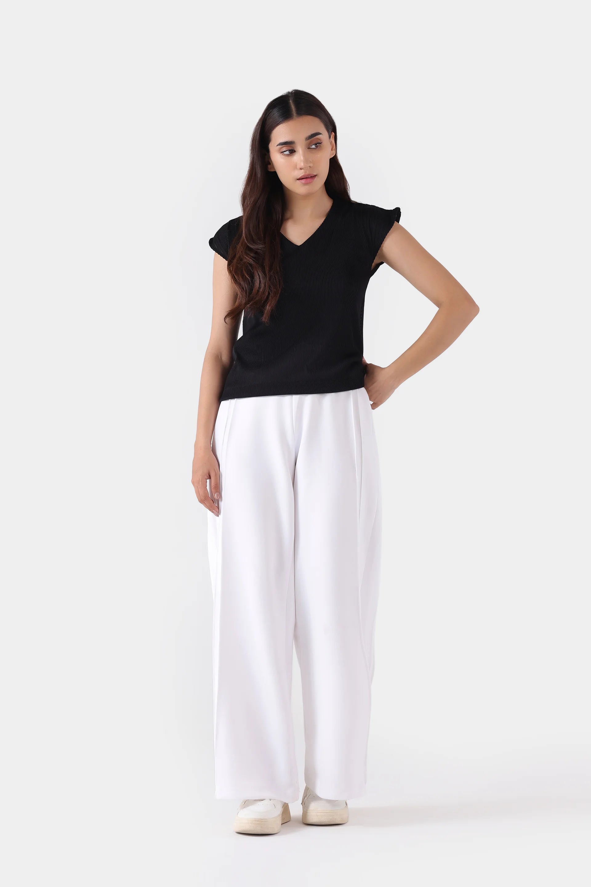 Cap Sleeve Textured Top - Cougar Clothing