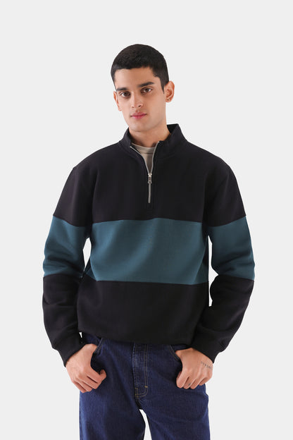 Color Block Quarter-Zip Sweatshirt - Cougar Clothing