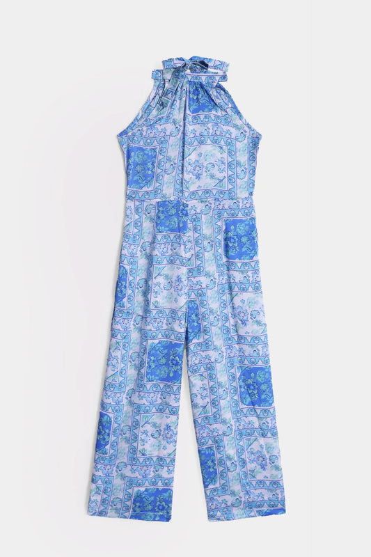 Halter Neck Printed Jumpsuit - Cougar Clothing