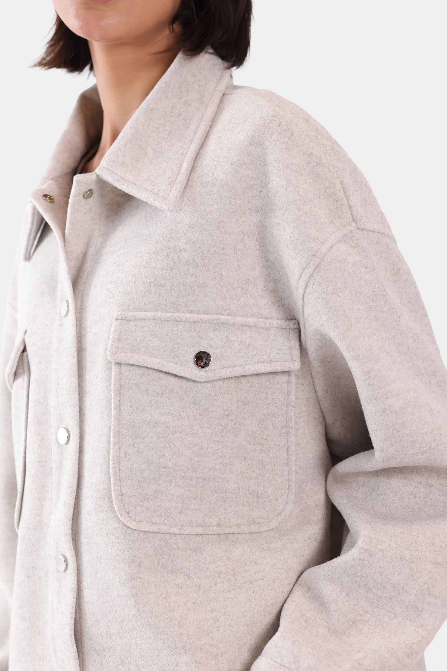 Melange Tweed Jacket With Flap Pockets - Cougar Clothing