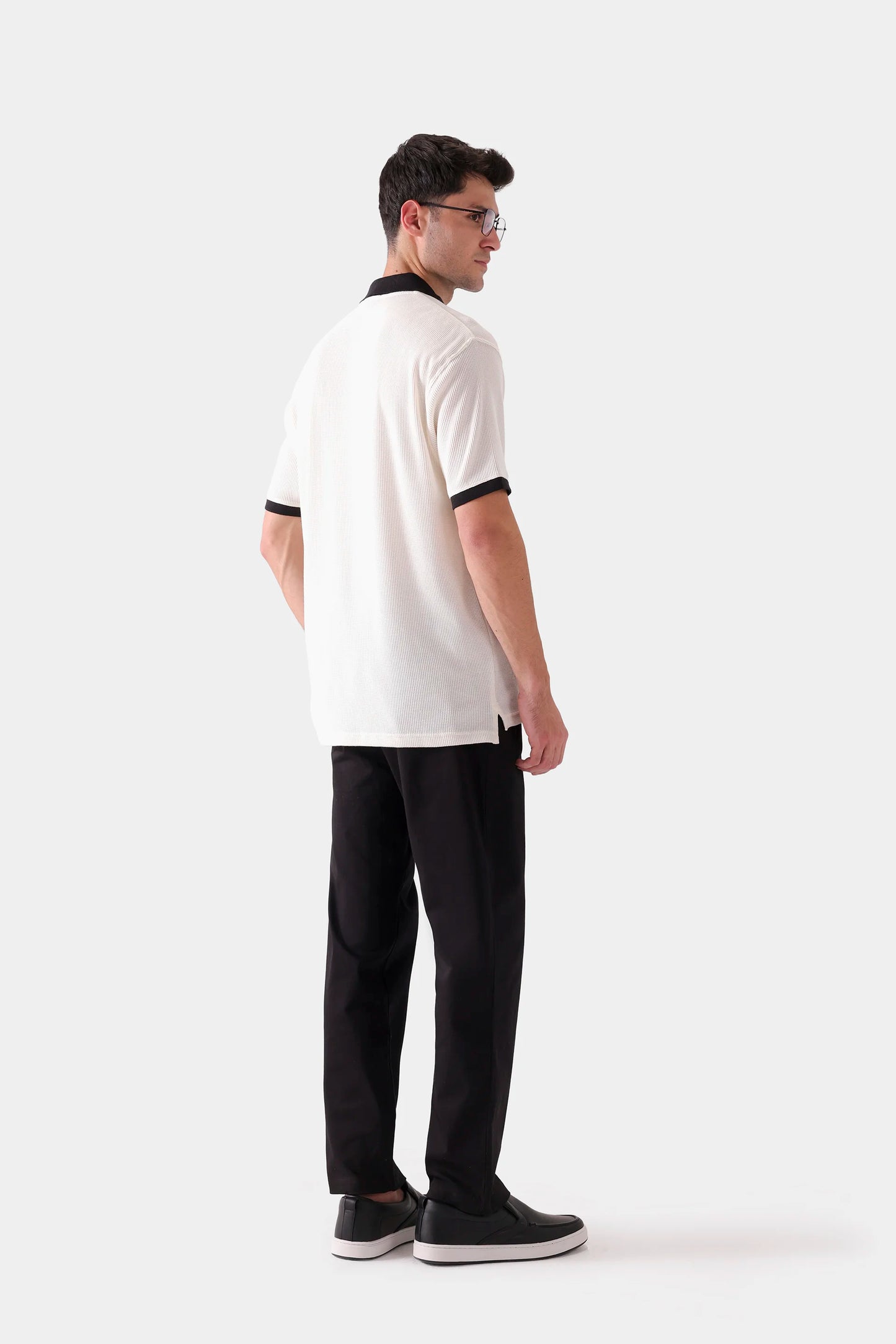 Contrast Textured Polo - Cougar Clothing