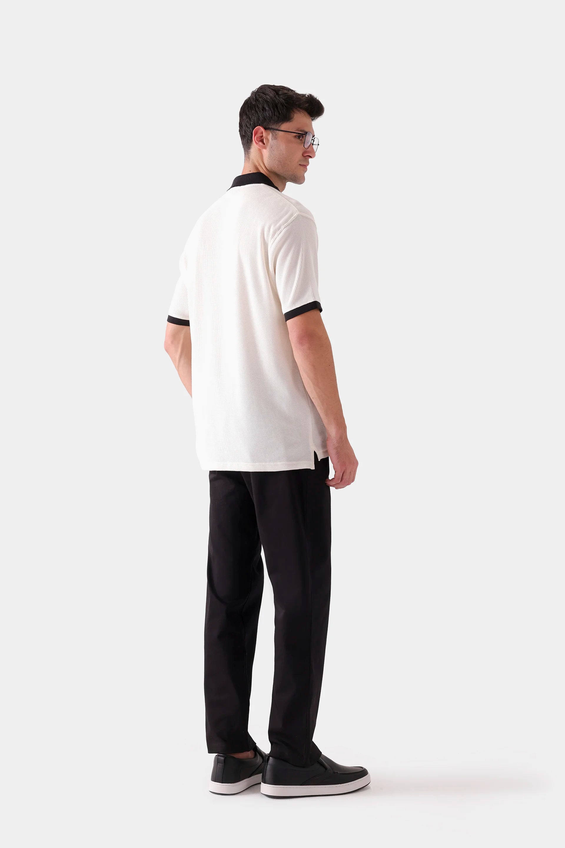 Contrast Textured Polo - Cougar Clothing